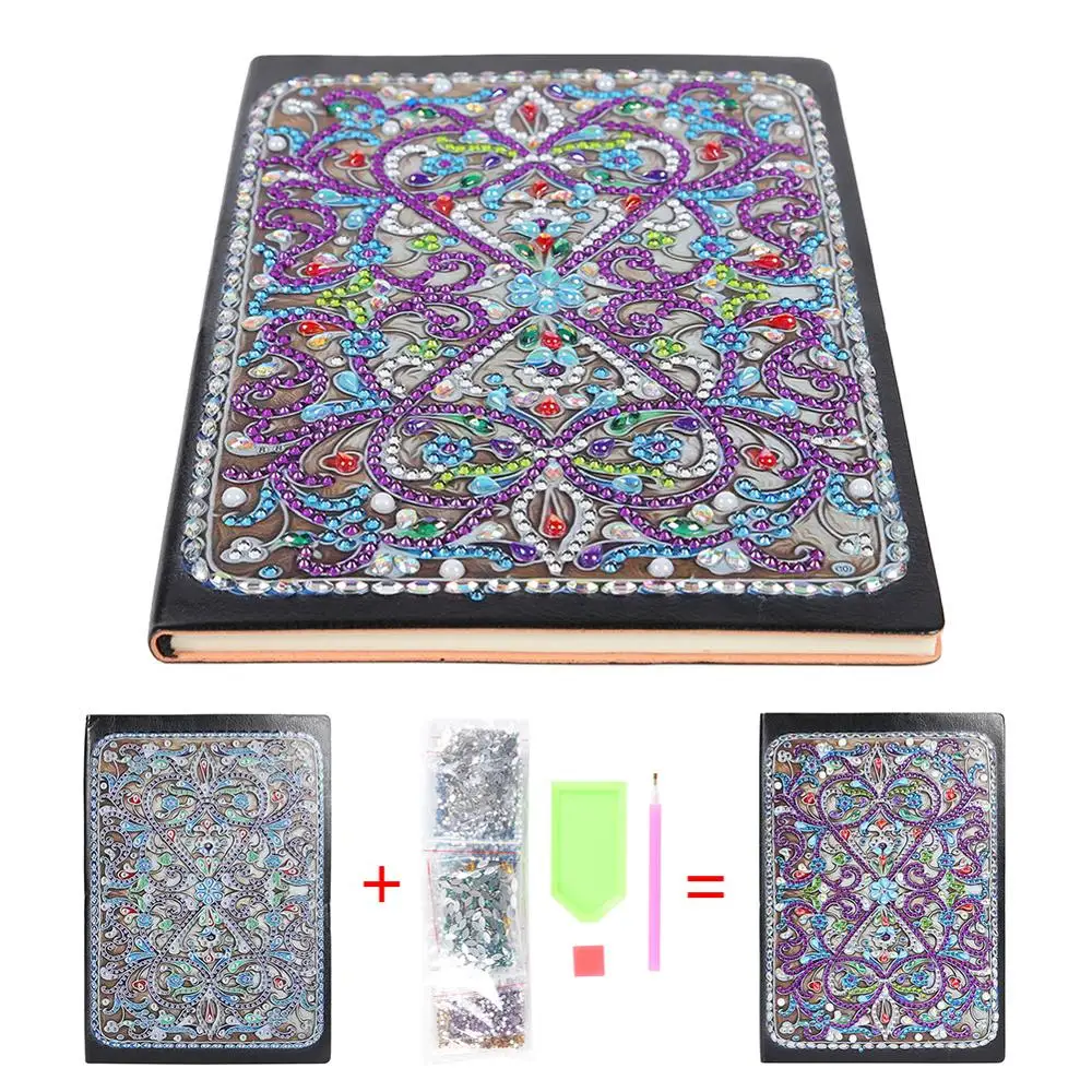 

5D DIY Special Shaped Diamond Painting Notebook Diary Book 50 Pages Sketchbook Embroidery Diamond Cross Stitch Christmas Gifts