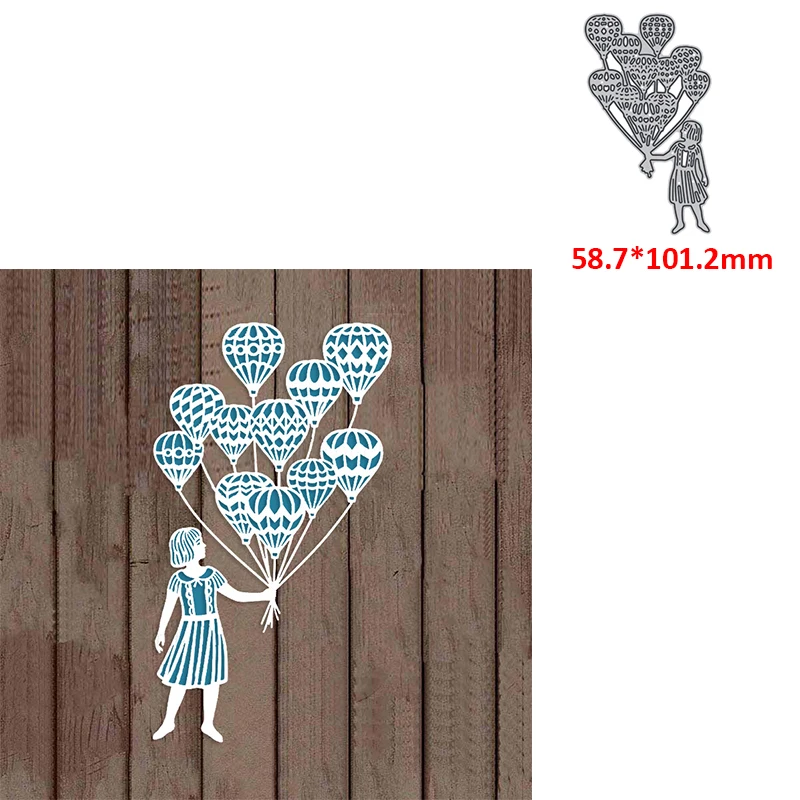 

metal cutting dies girl with balloon die cut DIY paper craft knife mould blade punch stencils embossing dies 2021 new