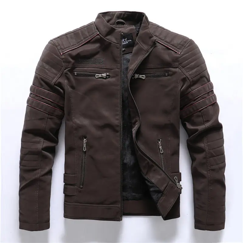 2019-Autumn-Mens-Casual-Leather-Jacket-Winter-Inner-Fleece-Cargo-Coat-PU-Leather-Waterproof-Zip-Sleeve (2)