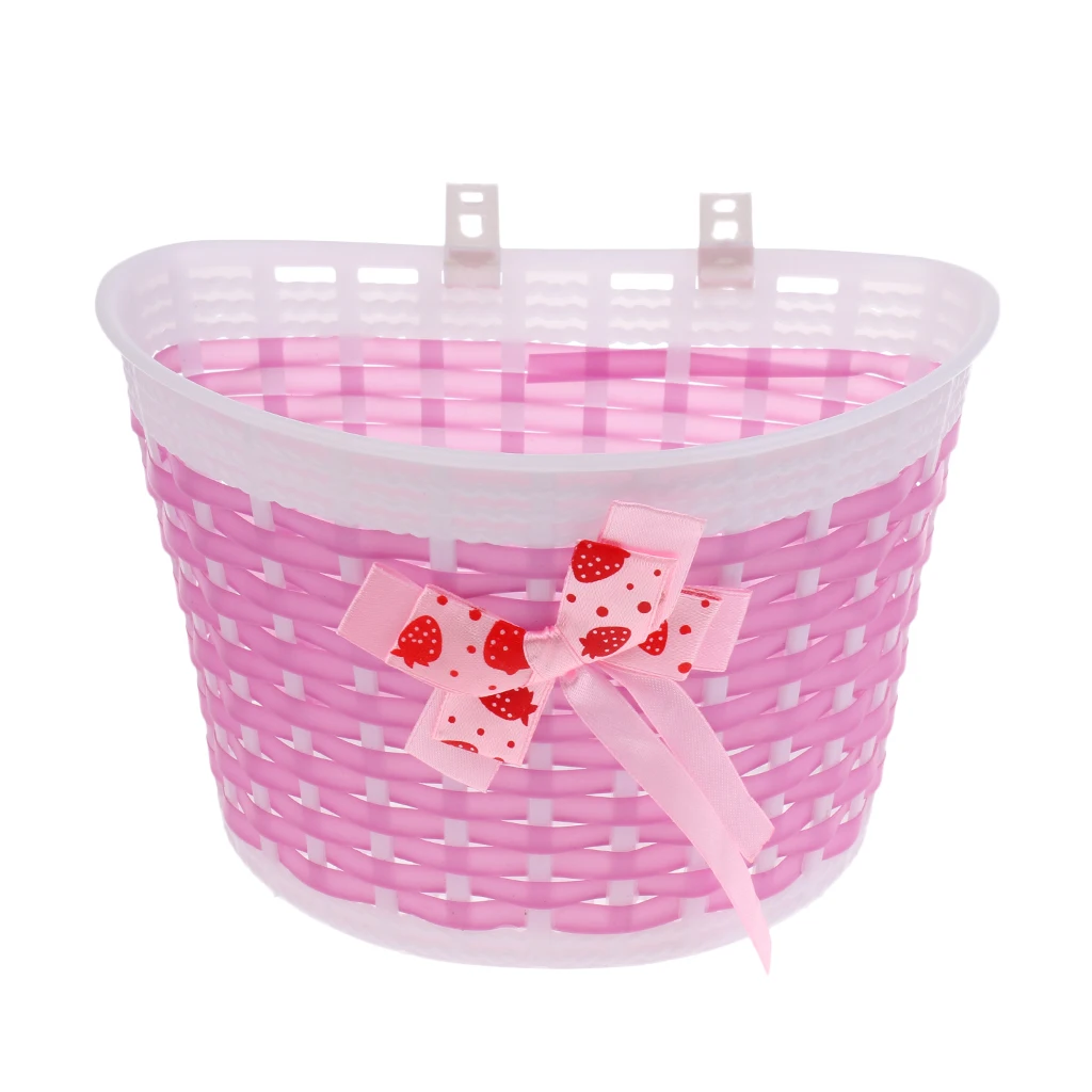 11x Children Kids Girls Bicycle Front Basket Bike Cycle Shopping Holder Pink