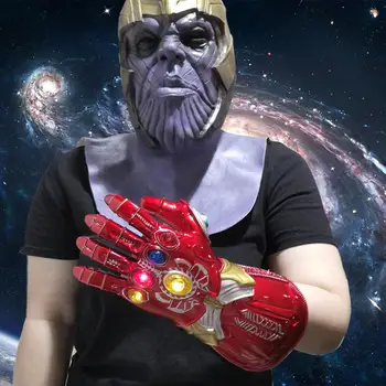 

New Infinity Gauntlet New Iron Man Infinity Gauntlet for Kids LED with Removable Magnet Infinity Stones-3 Flash Mode PVC with 6