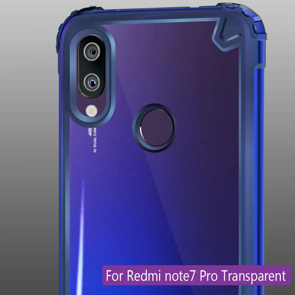 Противоударный чехол-бампер для Xiaomi mi 9T 9T Pro 6 8 9 A1 MAX3, защитный чехол для Red mi Note 6 7 7S K20 pro - Цвет: Note 7 Pro Tr Blue