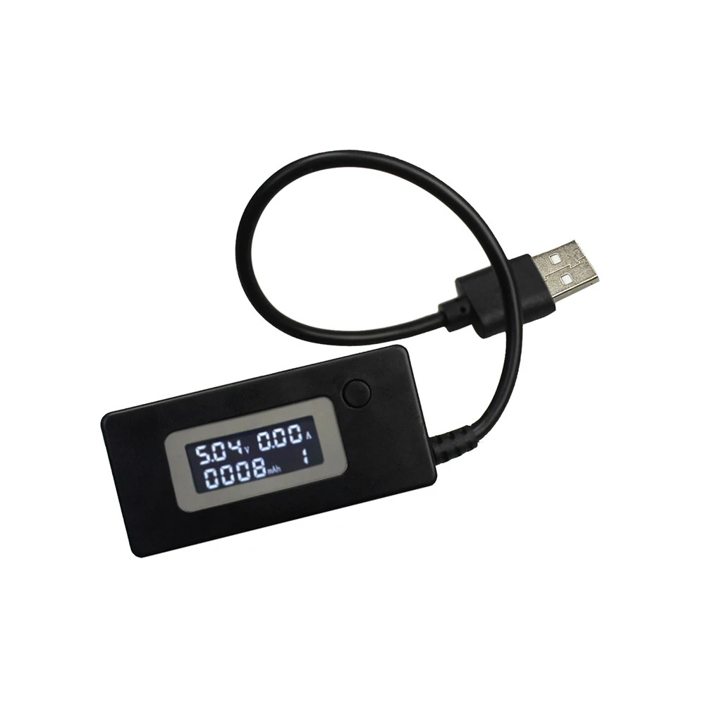 Черный цифровой микро USB ЖК мини детектор тока и напряжения Мобильный тестер