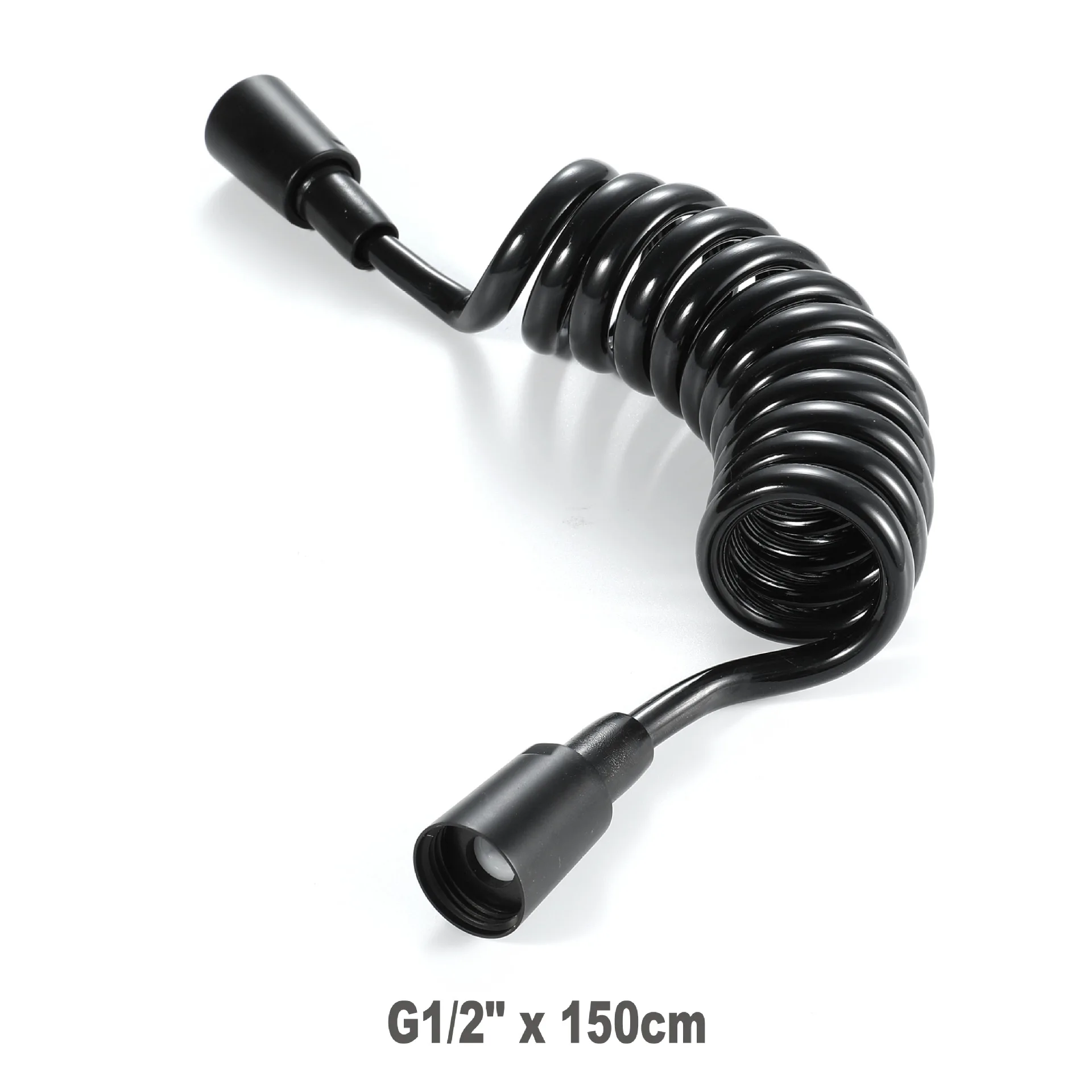 Black ABS Telephone Line Style Spring Flexible Shower Hose Water Plumbing Toilet Bidet Sprayer Gun Connect Pipe Fro Bathroom