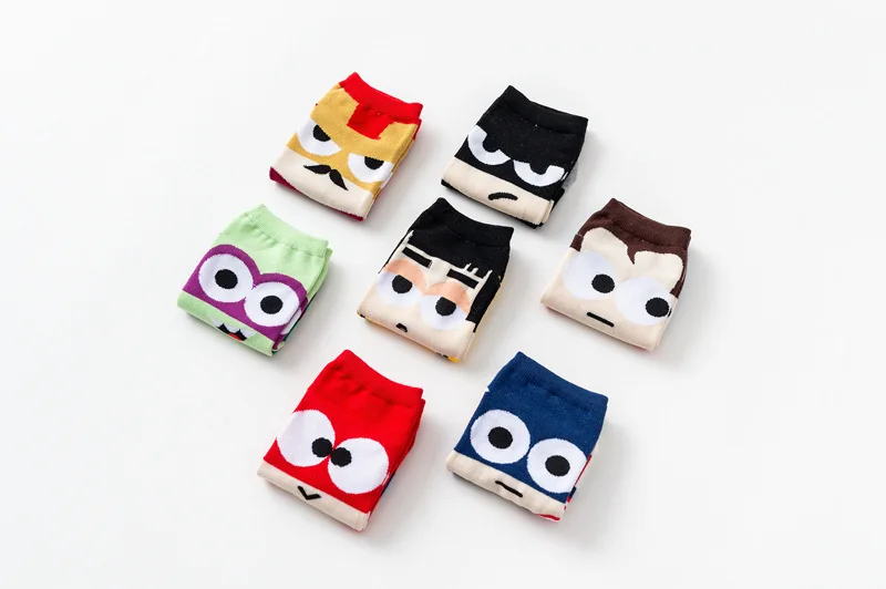 Носки для детей от 4 до 8 лет, 1 пара Детские носки с героями мультфильмов носки с супергероями для мальчиков пропускающие воздух короткие носки для мальчиков хлопковые носки для девочек и мальчиков