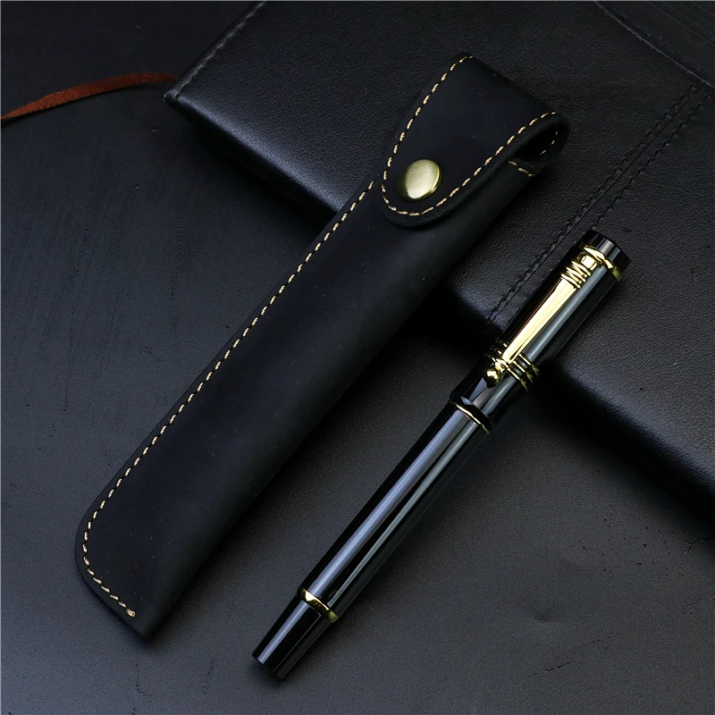 Personalized custom Fountain Pen Exquisite Leather Pen case Birthday gift high end pen Luxury iridium nib without ink