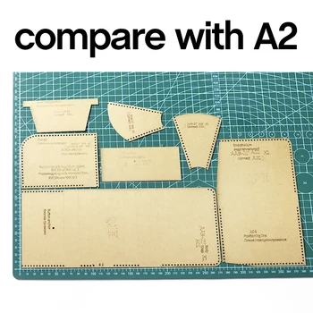 

1 Set Of Leather Craft Fashion Short Wallet Card package Sewing Pattern Hard Acrylic and Kraft Paper Stencil Template 11cm*8.5cm