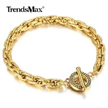 6 мм позолоченный браслет из нержавеющей стали для мужчин и женщин витой кабель звено цепи Переключить уникальный дизайн дропшиппинг ювелирные изделия TBS012