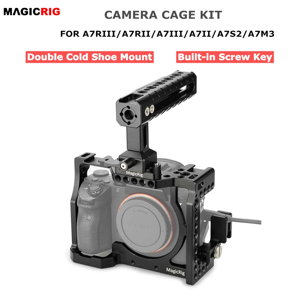 Клетка MAGICRIG A7RIII с ручкой NATO + зажим для кабеля HDMI камеры Sony /A7RII /A7II /A7III /A7SII|Клетки