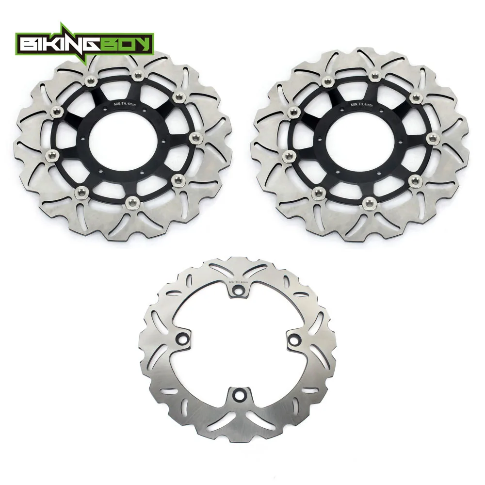 BIKINGBOY для HONDA CBR 600 F/ABS 2010-2013 CB 600 F Hornet/ABS 2007-2013 Полный Комплект Передние Задние тормозные диски роторы - Цвет: Wavy Black