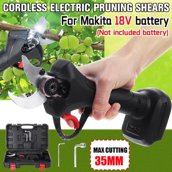 

35mm Cordless Electric Pruner Pruning Shear 4 Speed Pruner Secateur Branch Cutting Tool for 18V Makita battery without battery