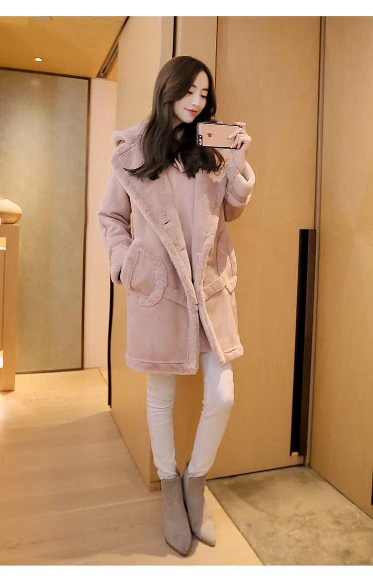 Lambs Wool Coat Female Winter New Products Korean-style Students Trend Loose Thick Warm Suede Cotton-padded Coat