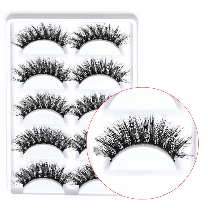 

ICYCHEER 5 Pairs Reusable Soft Mink False Eyelashes Color Eyelashes 100% Cruelty free Handmade 3D Mink Lashes Makeup Beauty