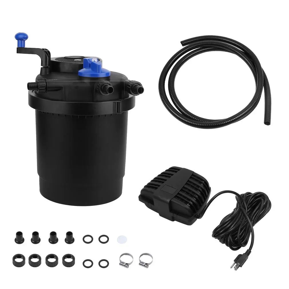

1600 Gallon Pressure Pond Filter 11W Sterilizing Lamp UV Sterilizer Light Koi Fish + 1320GPH Water Pump US Plug CPF-2500T