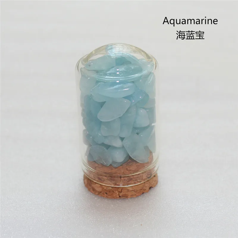 Aquamarine 1 шт. различные природные хрустальные дробленые камни плавающая бутылка Желая бутылка Коллекция украшения - Цвет: Aquamarine