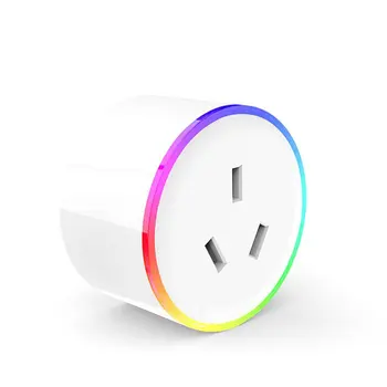 

Mini RGB LED Wifi Smart Plug Socket Outlet Adaptor Alexa Google Home 10A Smart Socket Wall Plug Switch