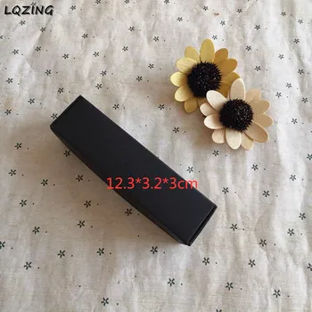 

50pcs Black Paper Small Gift Packaging Box Black Craft Paper Essential oil bottle Perfume Cosmetic Packing Boxes Gift Package