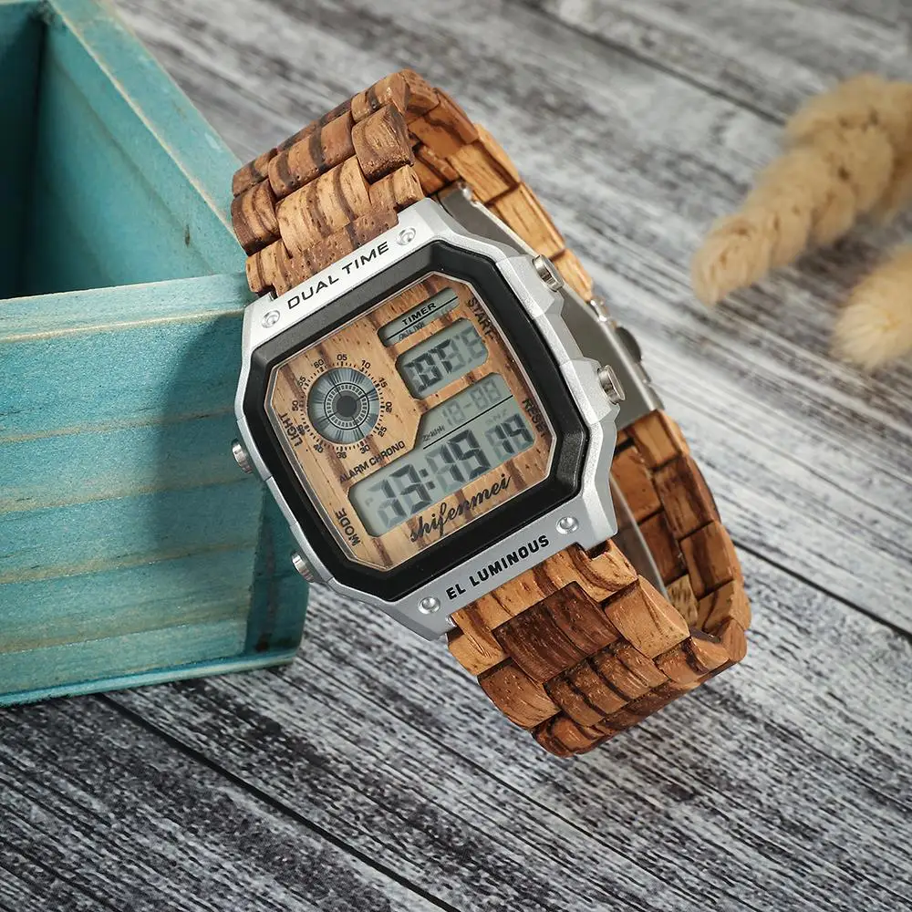 

Shifenmei Man Watch 2019 Wooden Watch Male Luxury Brand Clock Digital Military Wristwatch Sport Watches Men Relogio Masculino