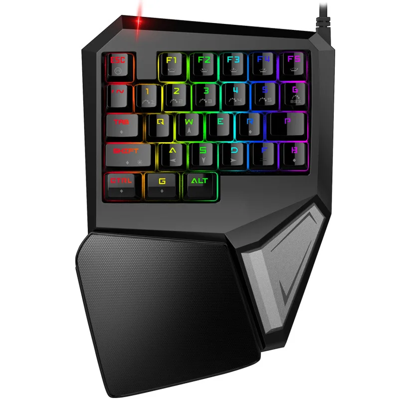 

Colorful One-Handed Wired Mechanical Keyboard Keyclick Alternate Action Or Ergonamic Game Computer Related Products E-Sports USB
