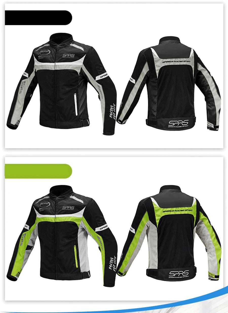 SPRS новые летние мужские сетчатые вентиляционные мотоциклетные водонепроницаемые CE Armour Мотоциклетные Куртки с 7 шт. подушечками Светоотражающие гоночные пальто
