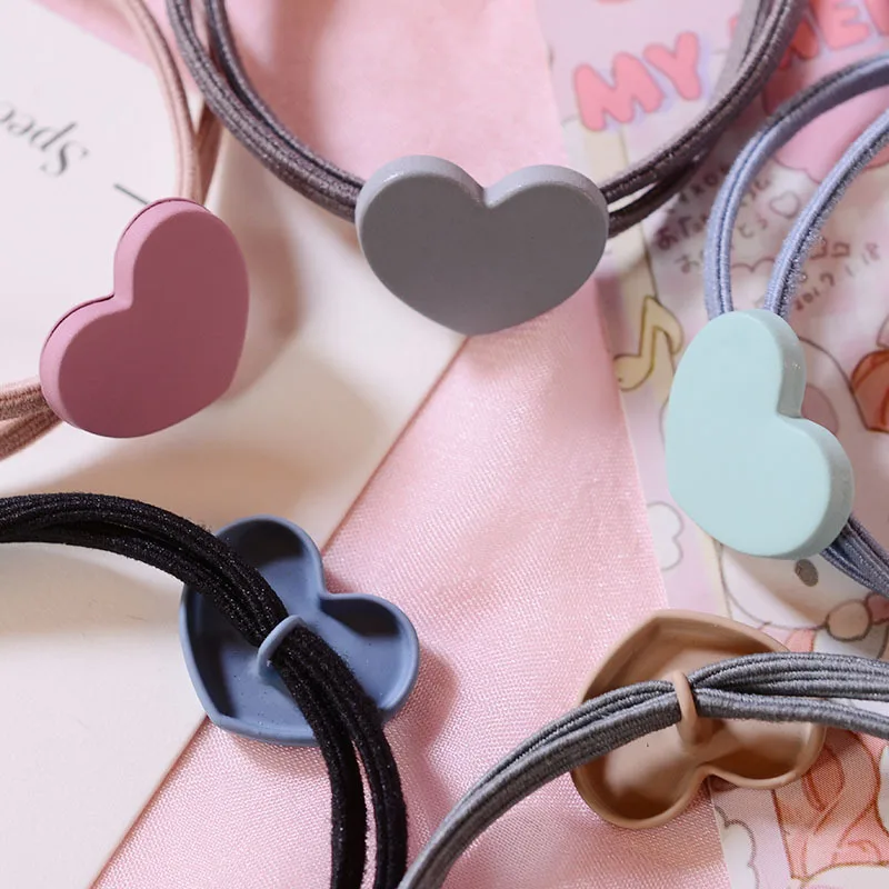 new Fashion love heart Two in one Bow pink elastic hair bands girls ponytail hair accessories for women butterfly 20pcs/lot