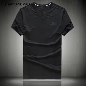 

Men Youth Fat Man Plus Fat Plus Size Leisure V Collar Short Sleeve Male Fat Man Short Sleeve Top