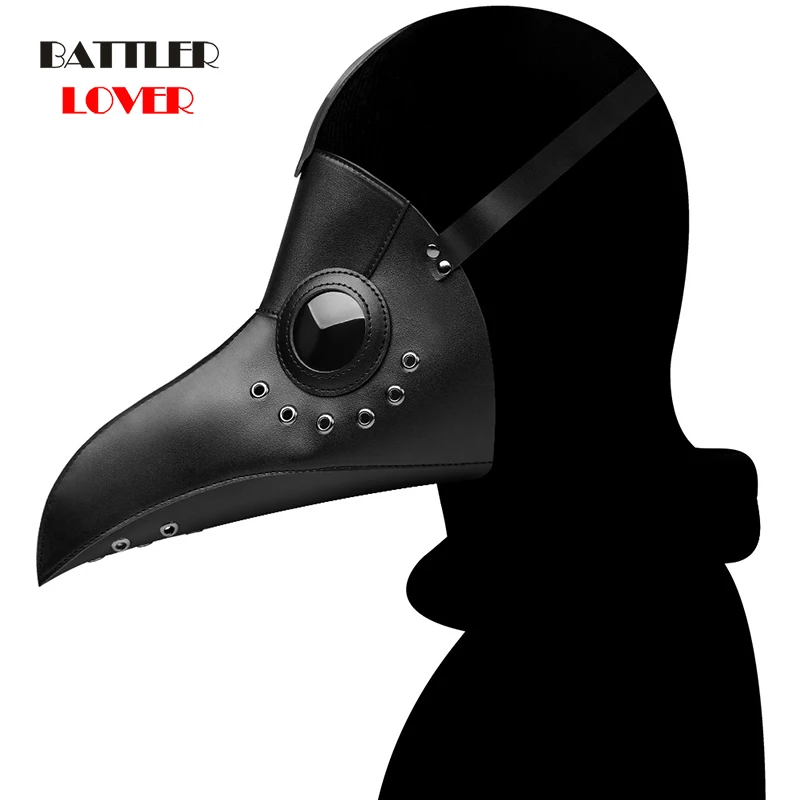 Cosplay Steampunk Plague Mask White Black Bird Beak Masks Long Nose Halloween Party Event Ball Costume Props Adult Unisex