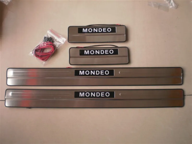 Автомобильные аксессуары нержавеющая сталь светодиодный боковая дверь Накладка