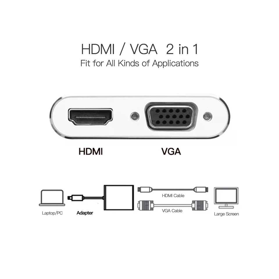 Mini DP Display to HDMI VGA конвертер для MacBook Air 13 Surface Pro 3456 Port Laptop 2|Кабели VGA| |