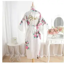 Шелковый халат атласный для подружки невесты, халат для подружки невесты, халат для мамы, халат, женское атласное свадебное кимоно, сексуальная ночная рубашка, платье, женский халат