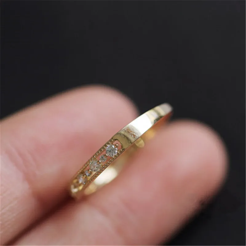 Silver rings Silver ring Gold plated rings Gold plated silver ring Silver plated ring Gold rings 925 Sterling Silver Plating 14k Gold Japanese Retro Simple Pav&eacute; Crystal Hollow Ring Women Light Luxury Party Jewelry Accessories