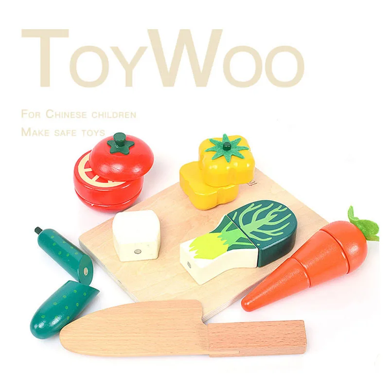 wooden chopping food toy