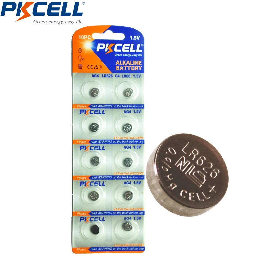 10 карт/100 шт. PKCELL 1.5 В AG3 LR41 Батареи 392a sr41sw LR736 392 sr736 Щелочная кнопки сотового монет батарея
