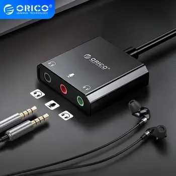 

ORICO USB External Sound Card USB to Earphone Headphone Audio Interface Adapter For Windows/Mac/Linux Microphone Sound Card