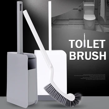 

HOT Toilet Bowl Brush with Holder Slim Compact Bathroom Brush for Bathroom Storage Toilet Brush Sturdy Deep Cleaning Set TI99