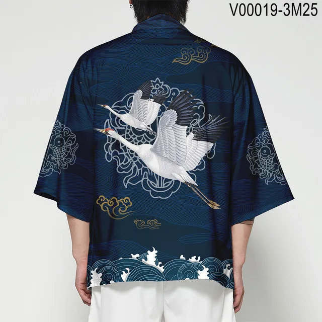 Японское кимоно Haori Yukata 3D печать Косплей женщин/мужчин мода лето Повседневная крутая короткий рукав - Цвет: hf-400