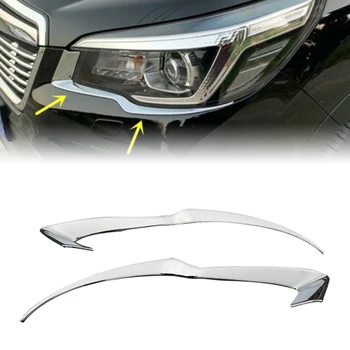 

Chrome ABS Front Headlight Head Lamp Decorative Eyebow frame Cover Trim Replace For Subaru Forester 2019-2020 Car Accessories
