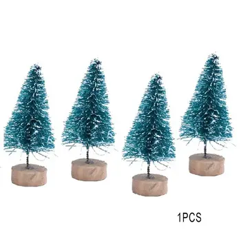 

1p Christmas Tree 4.5cm to 23cm Small Decorated Fake Pine Tree Mini Artificial DIY Colorful Christmas Santa Snow Home Decoration