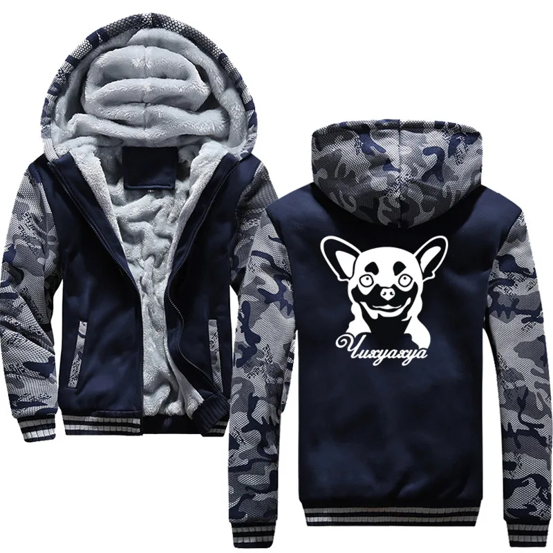 

Free delivery Chihuahua cut animal Male Warm Thick Velvet Solid Sweatshirt Tracksuit Men Hoodies And Sweatshirts Jacket