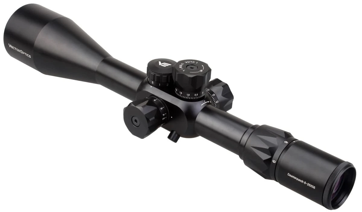 Vector Optics Counterpunch 6-25x56 FFP Full Multi Coated First Focal Plane Rifle Scope Mil-Dot Reticle Hunting Riflescope