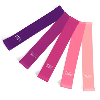 

5pcs Single Elastic Gym Pink Gradient Women Resistance Bands Latex Workouts Indoor Outdoor Squat Home Fitness Equipment Exercise