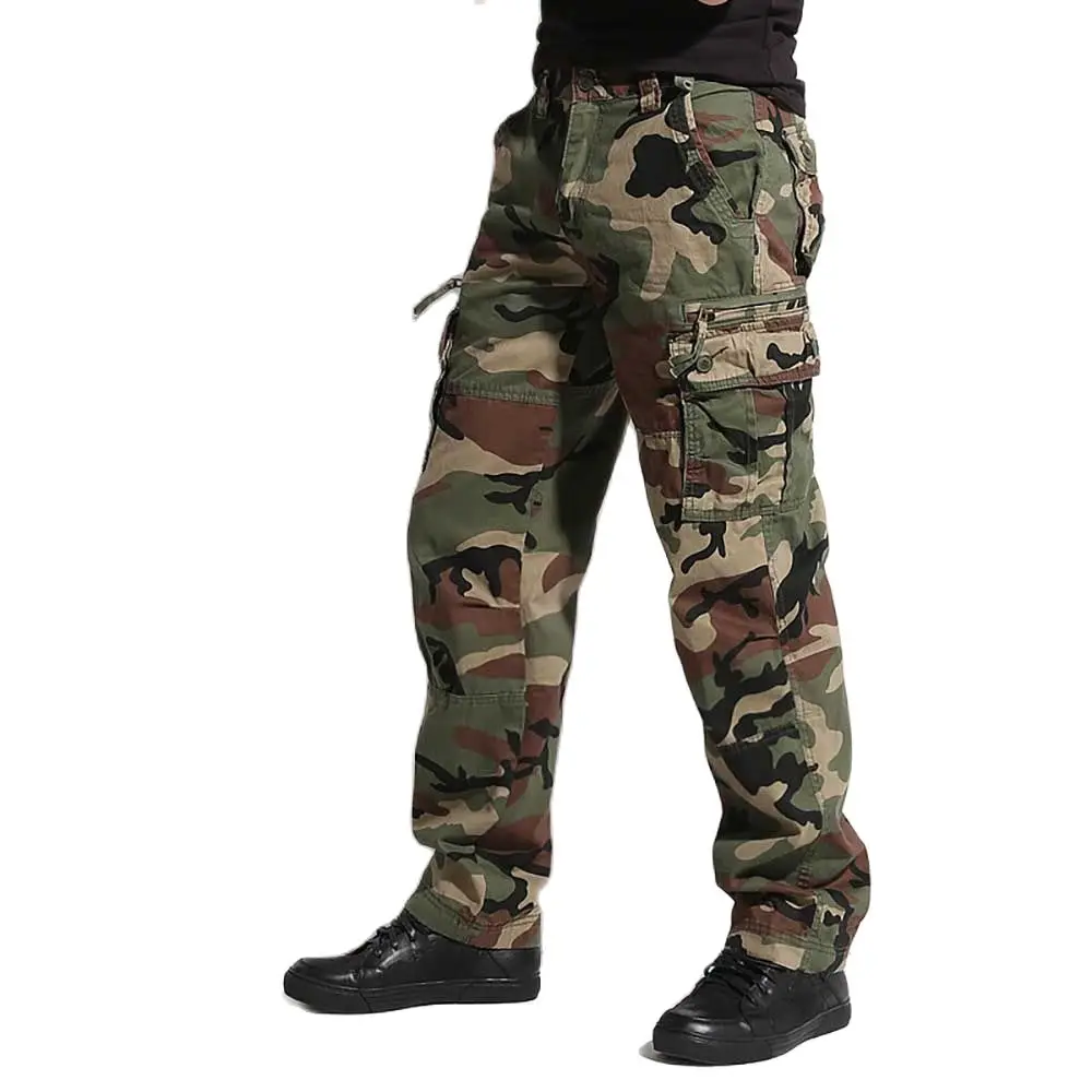 Military Cargo Pants Men Loose Baggy Plus Size Camouflage Cargo Pants
