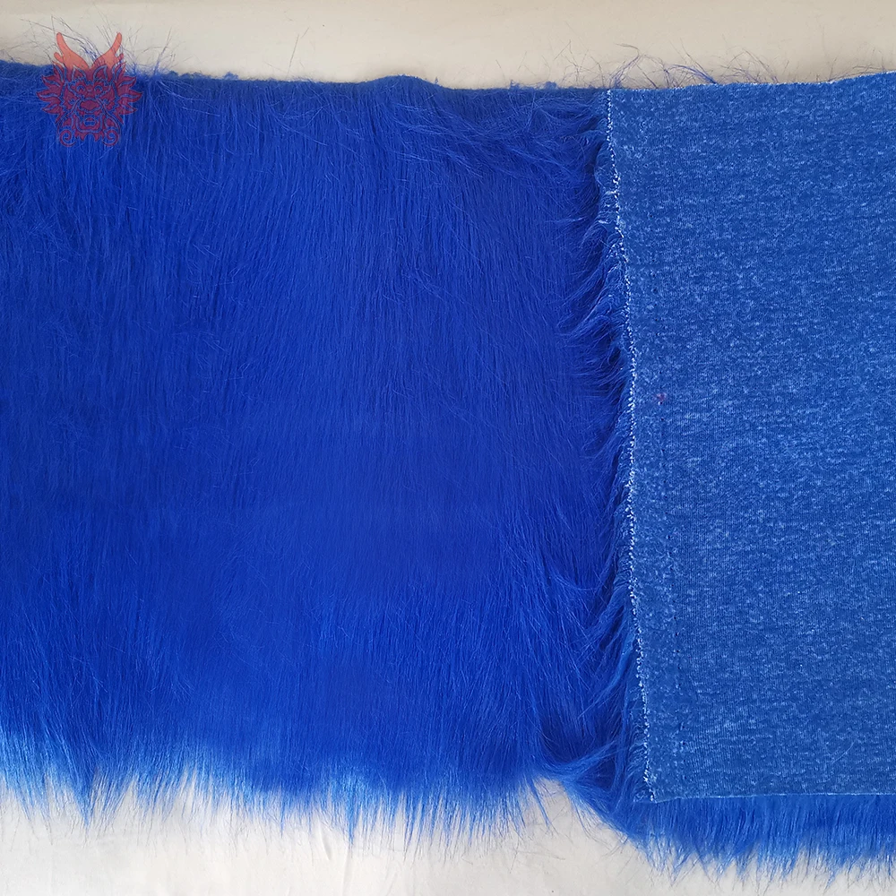 Royal blue 9cm plush faux fur fabric for winter coat vest stage cosplay decor long fur fabric tissue DIY 150*50cm 1pc SP5420