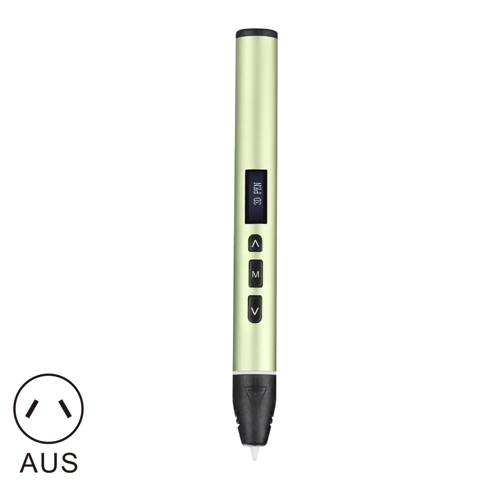 Green AU plug 3D печать Ручка OLED дисплей Поддержка PLA PCL Режимы легко Управление ручки с принтом для подарков GK99 - Цвет: Green AU plug