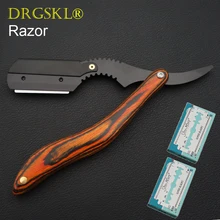 Новая бритва из бука с деревянной ручкой, мужские сменные лезвия для бритвы, профессиональная Бритва для парикмахера, портативная бритва