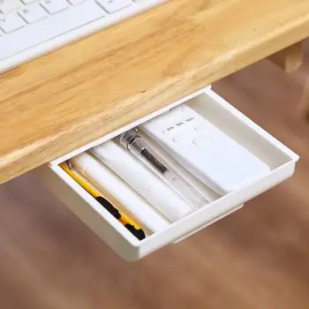 

Self-adhesive Pencil Tray Desk Desktop Storage Drawer Storage Box Desk Self-adhesive Drawer Storage Box