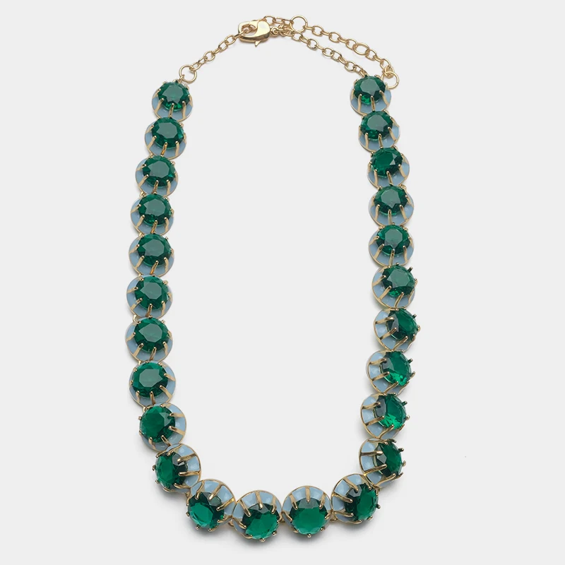 Amorita бутик Зеленый круговой дизайн модное ожерелье