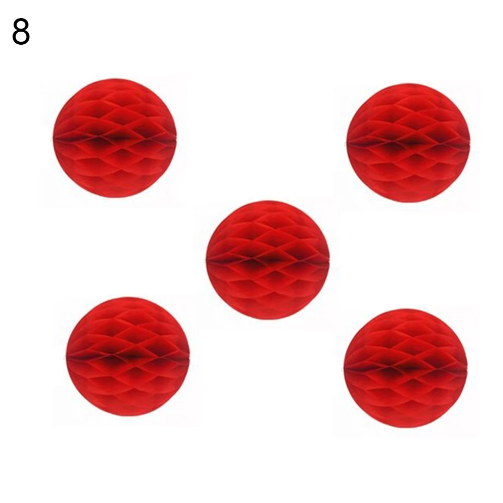 5Pcs 6inch Solid Color Tissue Paper Pompom Ball Hanging Wedding Party Home Holiday Decor