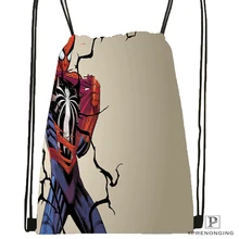 Заказная походная сумка на шнурке с человеком-пауком, милый рюкзак для детей(черная спинка) 31x40 см#180531-04-09