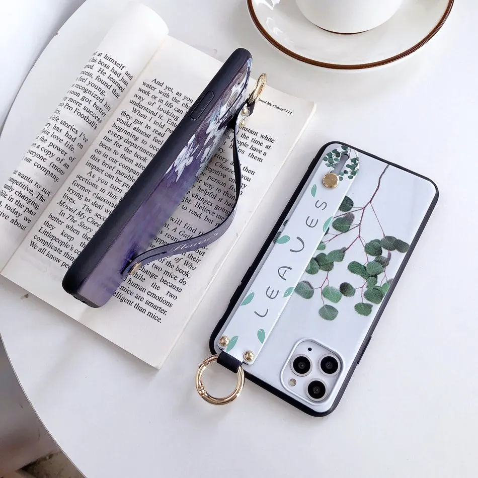 AXBETY для iPhone 11 Pro 7 6 XR 8 Plus XS MAX Модный цветочный мультяшный шнурок петля подставка чехол для телефона для iPhone X 8 6 Plus чехол